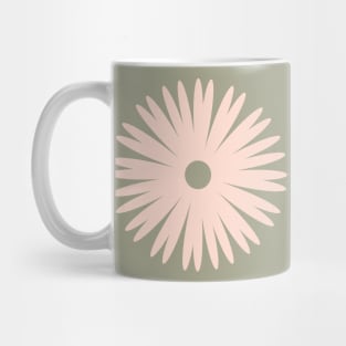 Flower 1, Minimalist Abstract Floral in Peach and Green Mug